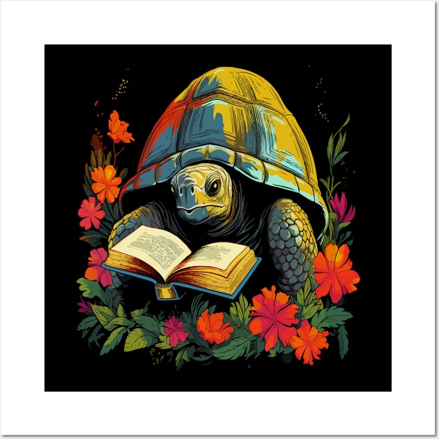 Tortoise Reads Book Wall Art by JH Mart